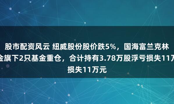 股市配资风云 纽威股份股价跌5%，国海富兰克林基金旗下2只基金重仓，合计持有3.78万股浮亏损失11万元